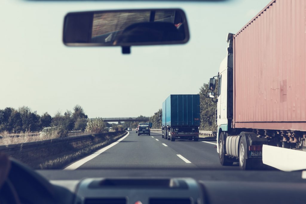 Truck on highway