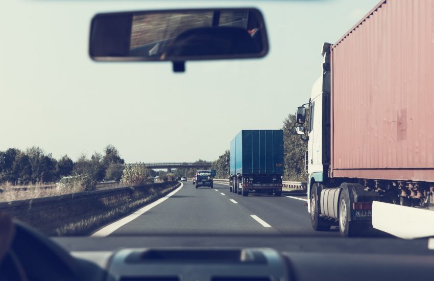 Truck on highway